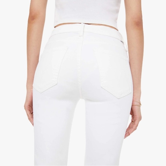 MOTHER The Mid Rise Dazzler Ankle Straight Jeans Fairest Of Them All White 25 - Picture 9 of 15